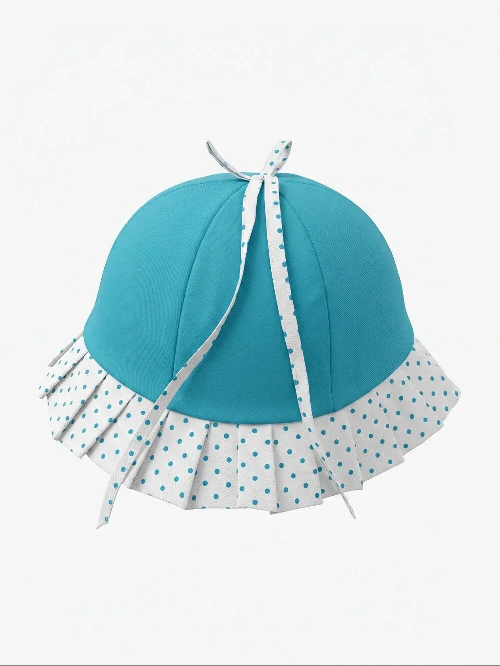 Vintage Disney Minnie Mouse Aqua and White Polka Dot Ruffle Sun Hat for Kids